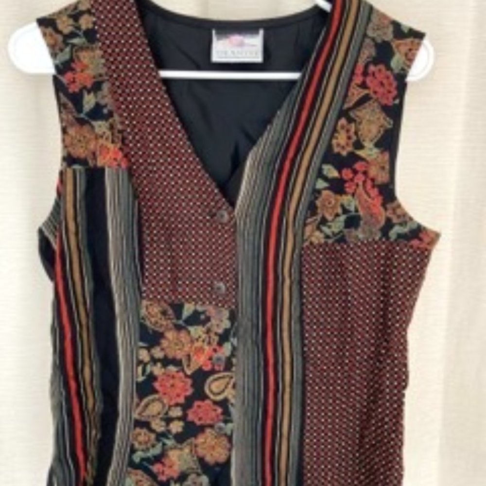 Vintage Pattern Silk Vest